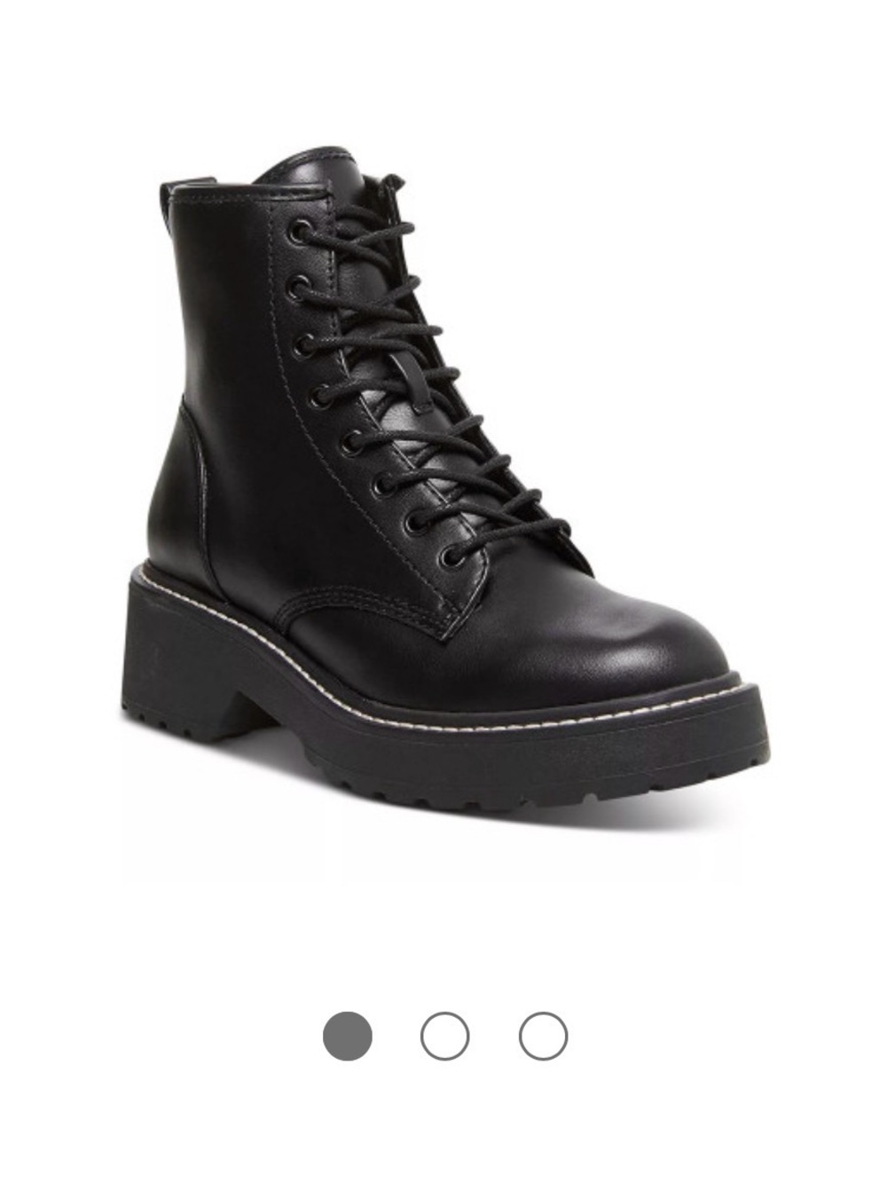 Madden Girl Carra Lace-Up Lug Sole Combat Boots